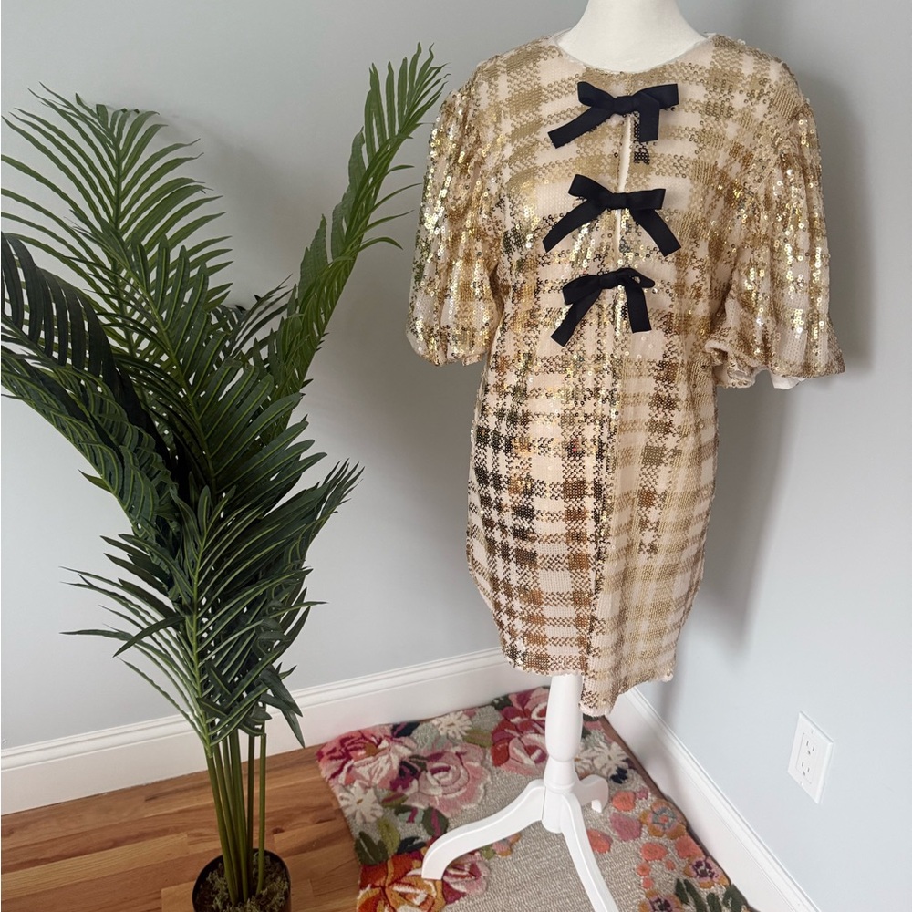 Sister Jane Gold and Black Sequin Mini Dress
